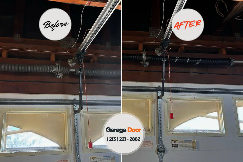 Before and after: garage door repair Park City, TN